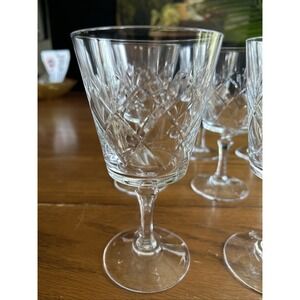 Set of 8 Etched Crystal Wine Glasses 8